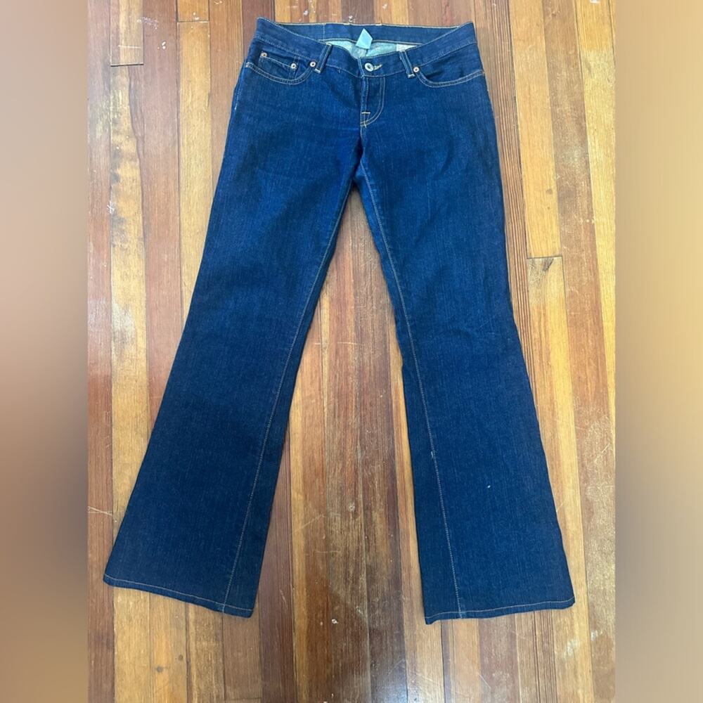 Lucky Brand Low Rise Flare Jeans, Size 4, Dark Blue Denim, Bell Bottoms